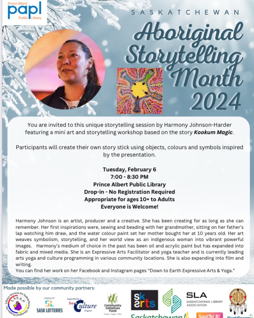 Drop-In Saskatchewan Aboriginal Storytelling Month Event – Mini Art and ...